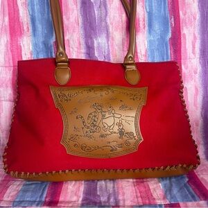 Vintage Winnie the Pooh and Friends Red Shoulder Bag Like New